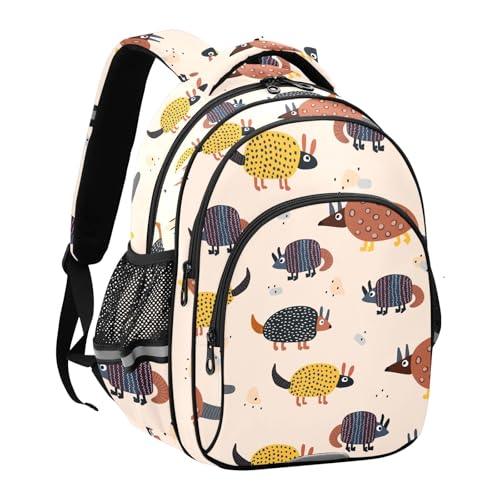 Cute Armadillo Pattern Backpack for Kids Elementary School Bag Boys Girls Bookbag Travel Backpack Daypack2