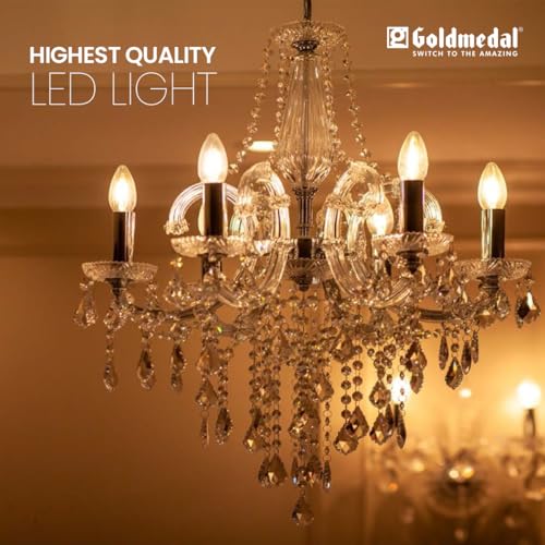 Image of Goldmedal Candylo 01 2.5W Candle Bulb Warm White(3000K) | Modern Design | Bulb Base E14 | for Chandeliers, Wall & Decorative Lights, Desk Lamps, Floor Lamps | 4Kv Surge Protection |