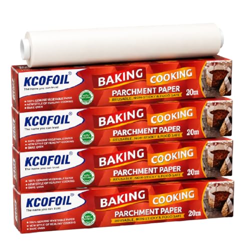 Image of 20m Deliwrap Parchment Paper for Baking, White (Pack of 4)