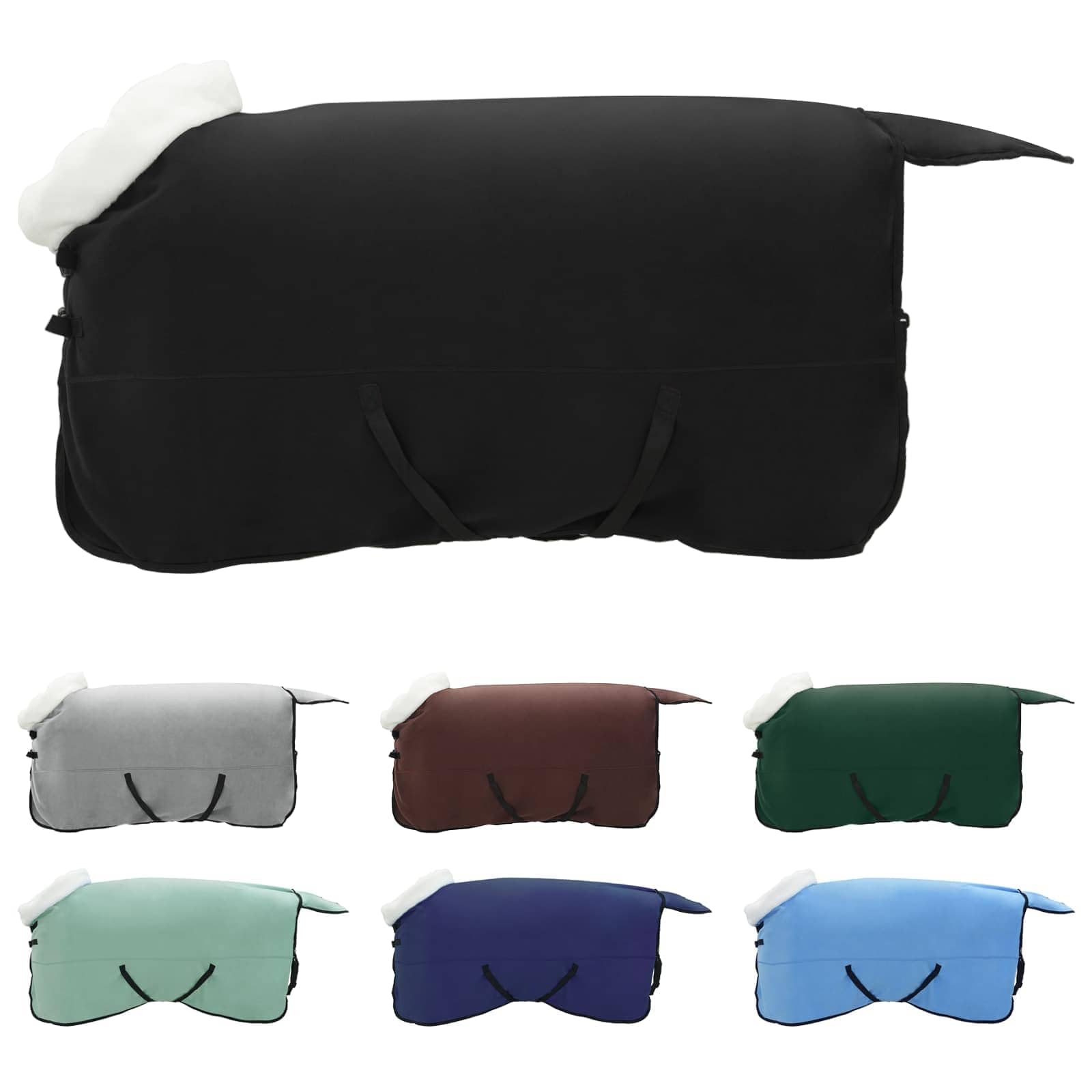 vidaXL Pferdedecke Schwarz 135 cm Polarfleece, Moderne, Pferdecken für den Winter, kuscheliges Fleece, für draußen, einstellbare Abdeckung, warm bei Kälte