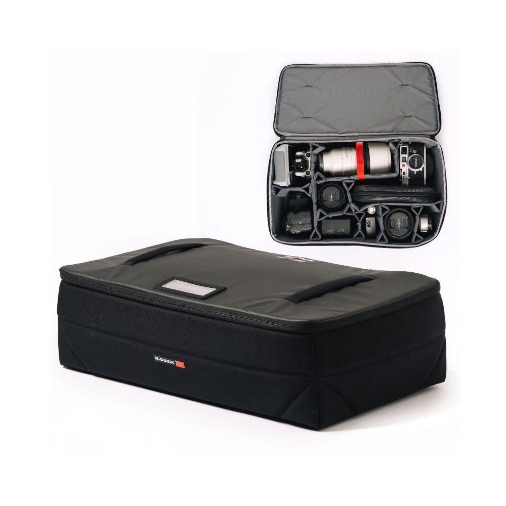 NANUK N-Cubik 13L Camera Bag Insert– Large Water-Resistant Cube – Shockproof Protective Camera Insert for Backpack (11.4”x 20.4” x 5.1”)