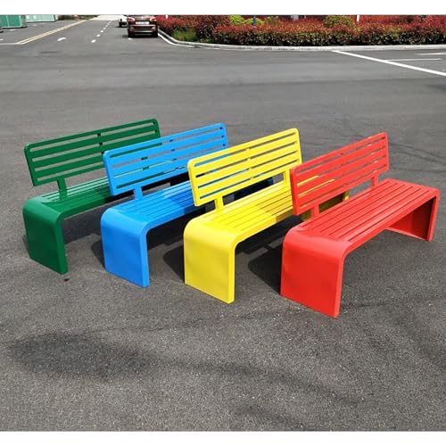 Sofá biplaza de parque en metal con respaldo ergonómico para terraza y césped 7