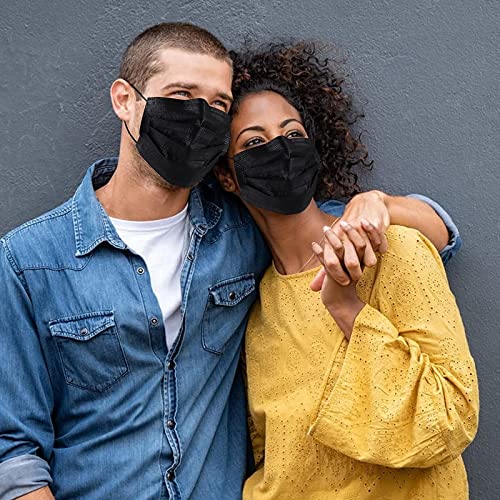 Beuio 100Pcs Black Disposable Face Masks 3 Ply Protection Safety Mask Cover For Adult Women And Men #TOP4