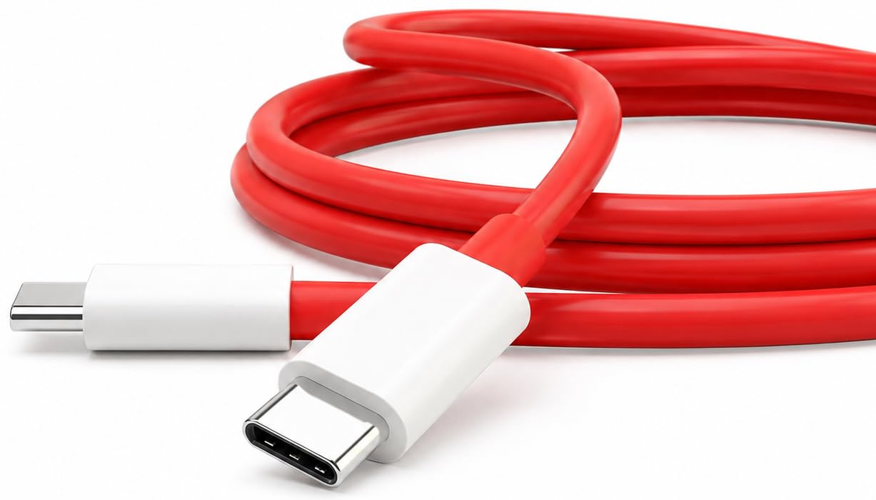 Shopkart 120W Type C to C Red Data Cable | Compatible with Oneplus | Power 5G Delivery for SuperVOOC | Original Fast Charging