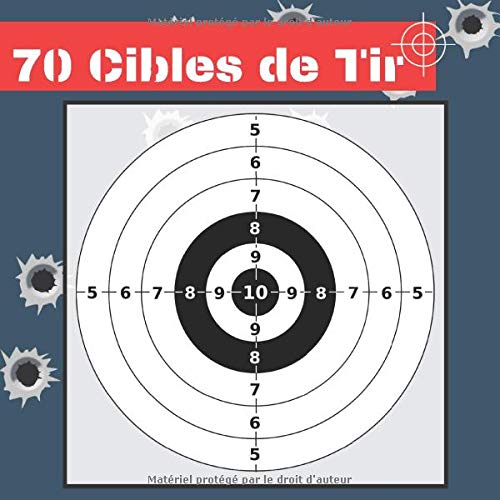 Buy 70 Cibles de Tir 21 cm x 21 cm Cible noir et blancarmes à feu, airsoft, tir au plomb