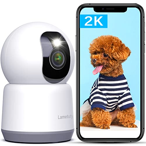 Lametuty 5Ghz/2.4Ghz Dual WiFi Dog Camera, 4MP Baby Monitor Camera with Free App, Full Color in Night with Spotlight, Home Security Camera for Cat/Pet/Elder/Nanny, 2 Way Audio, Motion Human Detection