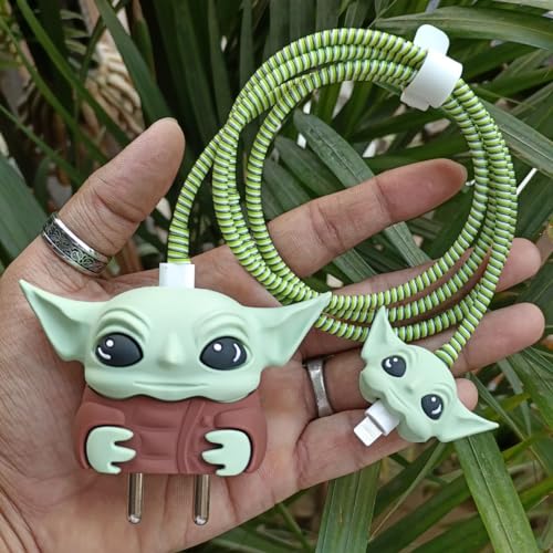 WIZADO Cute 3D Silicone 360 Protection Charger Case Cover Compatible for i-Phone 18W - 20W Charger, Stylish Spiral Cable Protective Cover for i-Phone Charger 18W-20W (BABU YODA) Multicolor (B0D3VG6BNY) Amazon Price History, Amazon Price Tracker