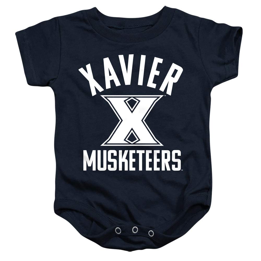Xavier University Official One Color Musketeers Logo Unisex Infant Snap Suit for Baby,Navy, 6 Months