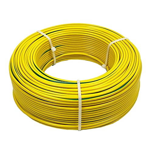 BV Copper Solid Single core el Electrical Wires Electric Guide Wire Power PVC Single core Cable 220V red fil 18 16 12 awg 14awg (Color : Yellow in Green, Length : 20m)
