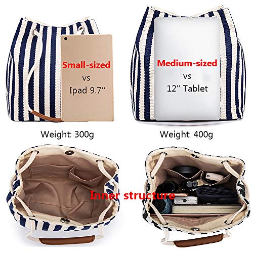 Image of Bydenwely Women's Canvas Tote Bags Small Medium Shoulder Bag Daily Working Handbag for Holiday Travel Pool