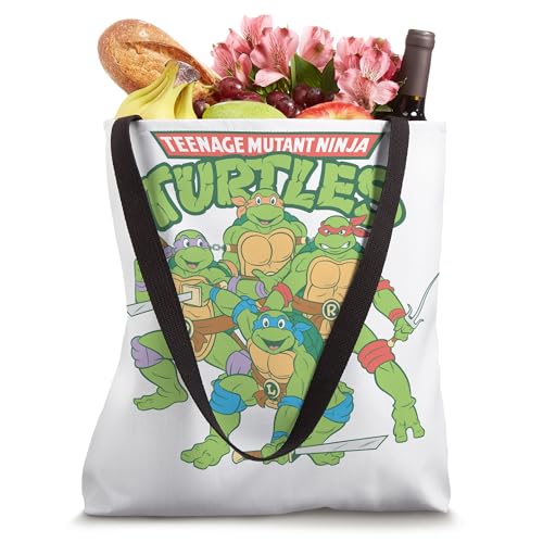 Bolso tote con logo de TMNT y personajes listos para pelear miniatura 4