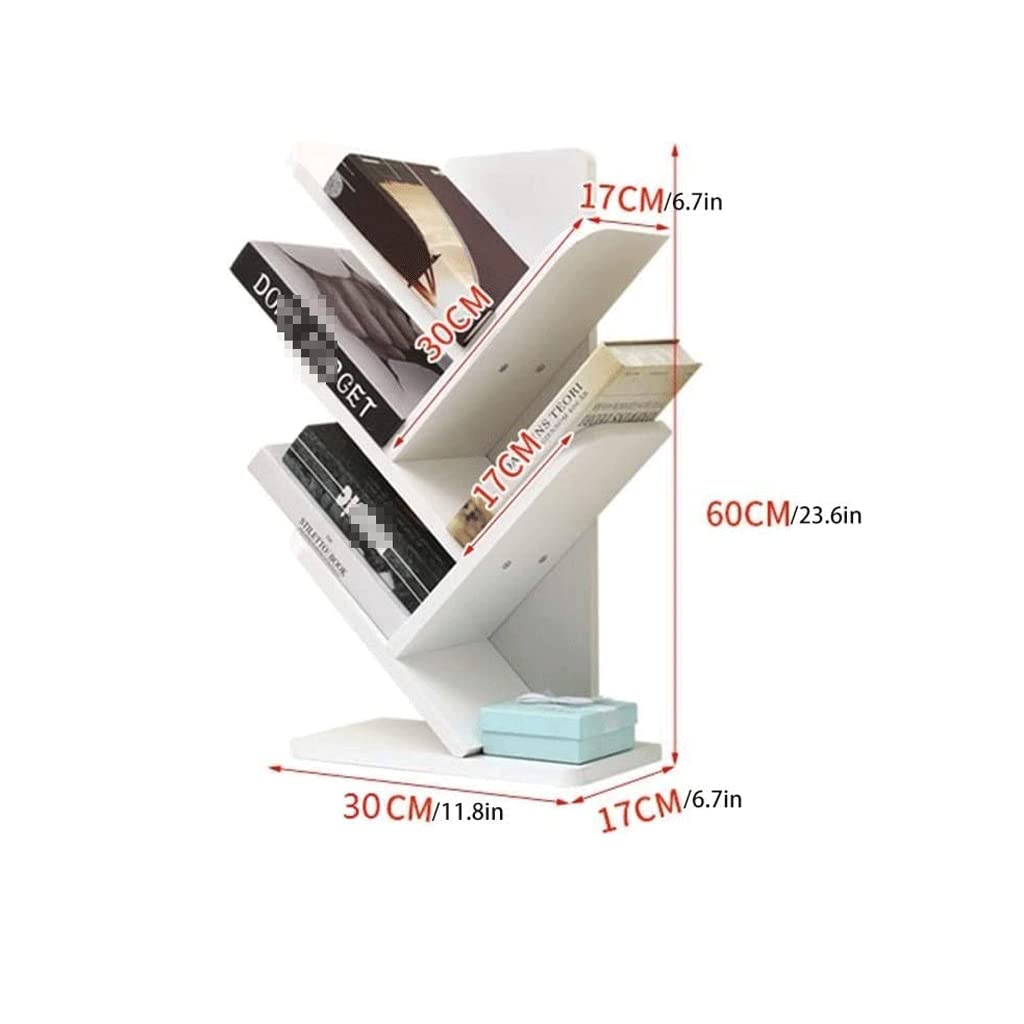 Bücherregal Baum-Design Mit 5 Ebenen – Platzsparendes Stehregal Für Büro, Schlafzimmer & Wohnzimmer In Hellgrau