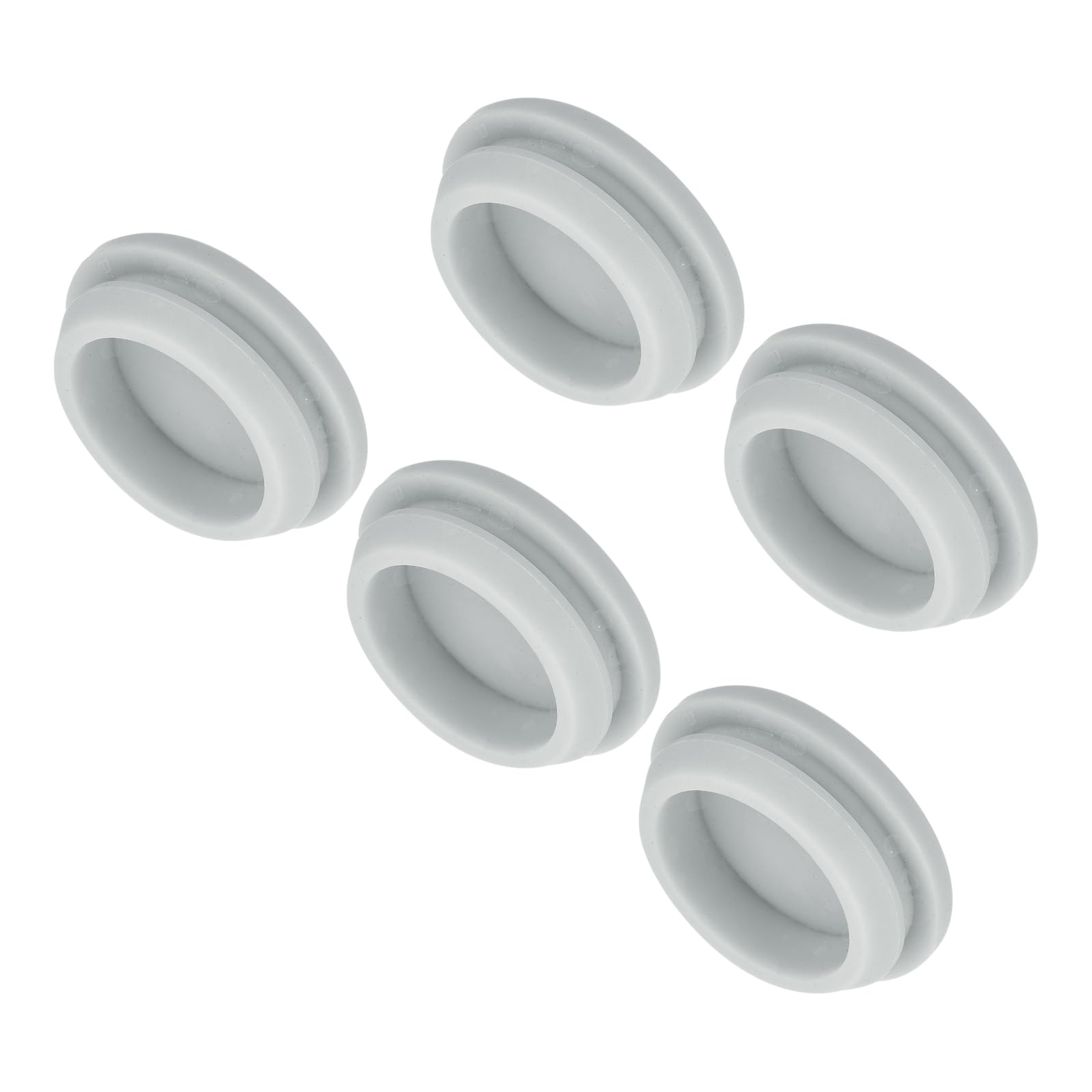 MECCANIXITY 5pcs Silicone Snap in Locking Hole Plugs,27mm/1.1 Inch Mounting Diameter Narrow Groove Width 2.5mm Panel Seal Cover Round for Kitchen Bulkheads Waterproof Sealing Plugs Grey
