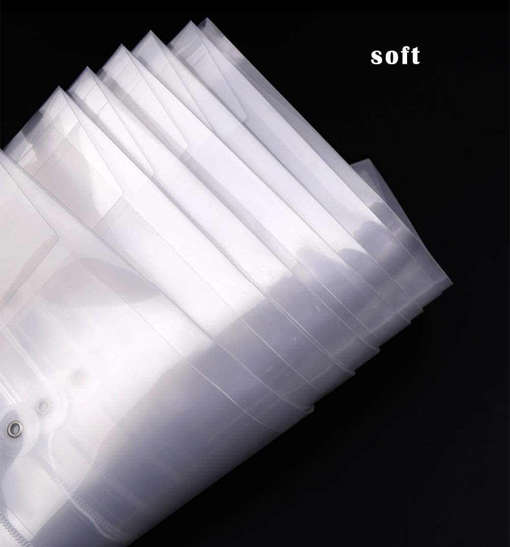 Busta trasparente per documenti legali, formato A4, con apertura superiore, organizer con bottoni a pressione, contenitore in plastica trasparente per documenti, cancelleria, confezione da