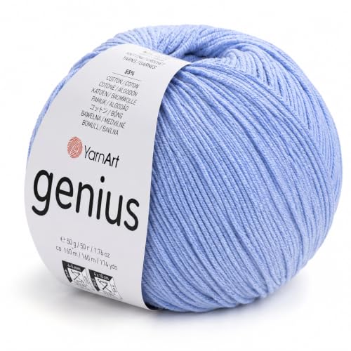Image of YarnArt Genius Soft Cotton Blend Yarn, 1 Pack (1.76 oz / 174 Yds)