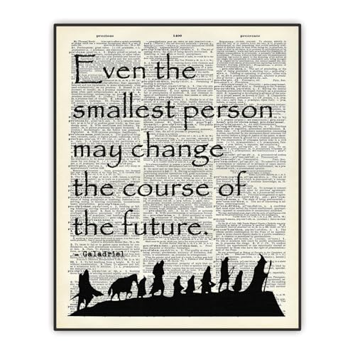 Image of J.R.R. Tolkien Quote Poster, Christmas Gift, Dictionary Art Print, Lotr Inspirational Quote, Galadriel Quote "Even The Smallest Person..." Classroom Office Home Wall Decor, UNFRAMED Print 11"x14"
