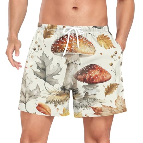 Maillot de bain champignons et plantes pour homme avec séchage rapide