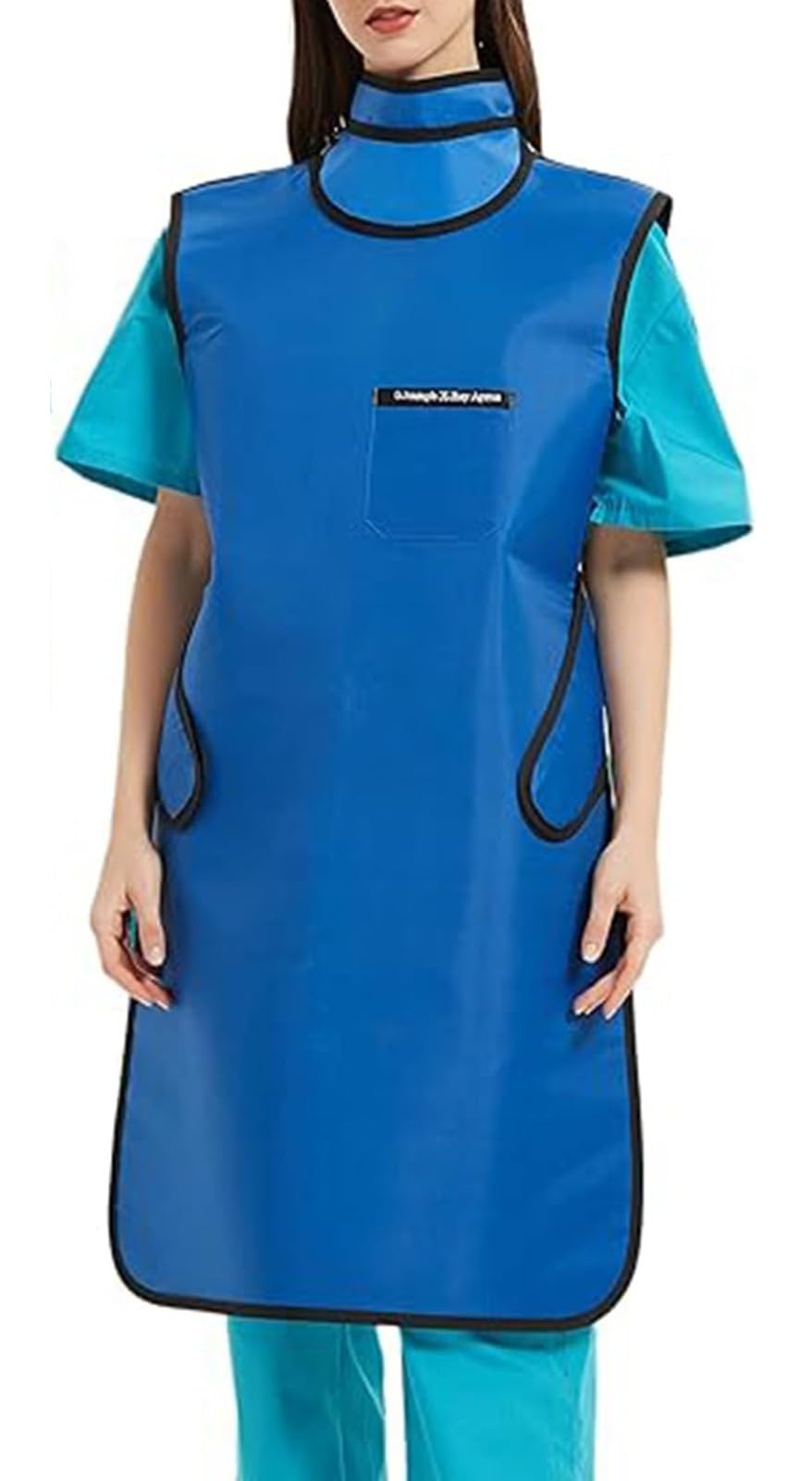 Delantal De Plomo Chaleco De Plomo Protector De Rayos X contra La Radiación Ropa De Escudo Chaleco Traje CT con Cuello para Tiroides para Laboratorios, Residencias De Cuidados 0.5mmpb,60 * 110cm