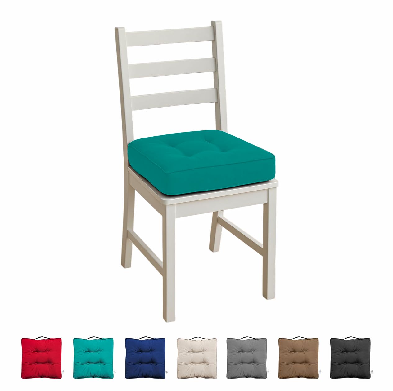Rohi Teal 10Cm Thick Booster Cushion For Armchairs 45X45cm - Hypoallergenic 100% Polyester Cover - Firm Garden Seat Pad Chair Support Cushion Ideal For Elderly, Pregnancy & Post Surgery Comfort