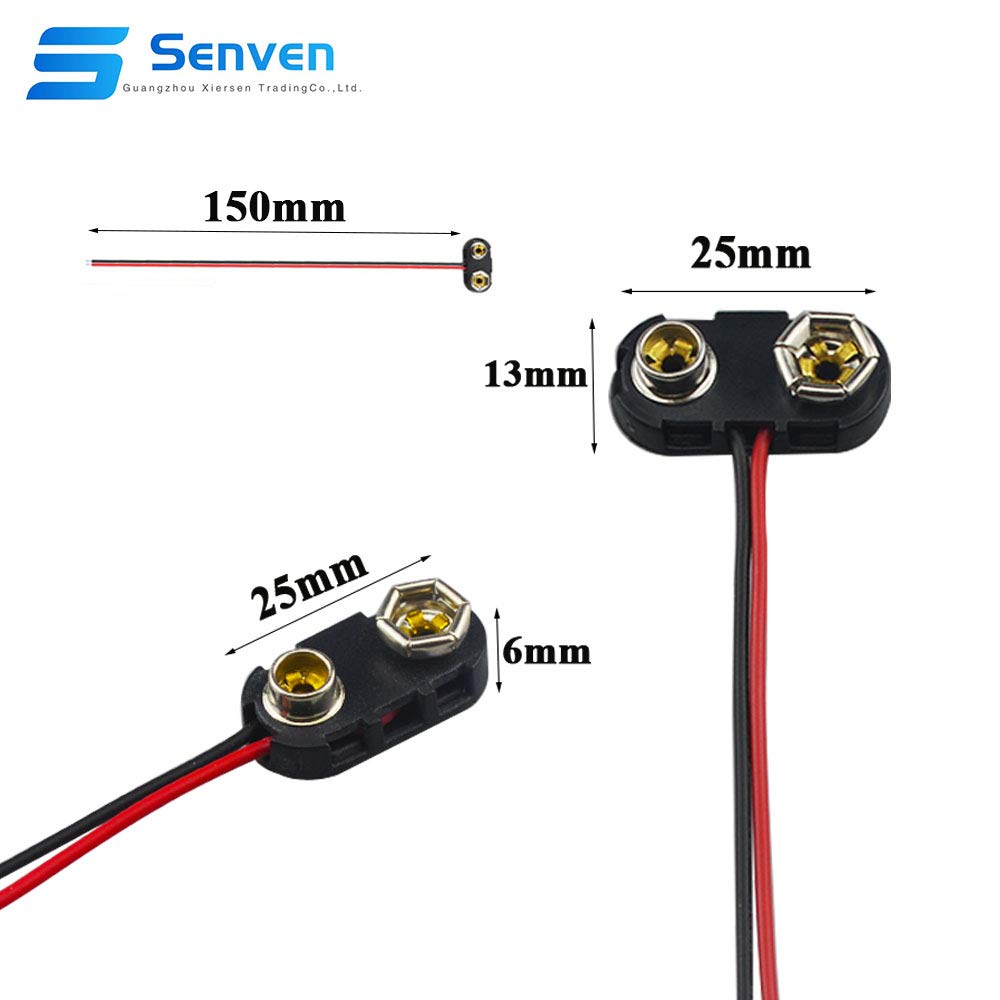 Lot De 8 Connecteurs De Batterie 9 V, Connecteur à Clipser De