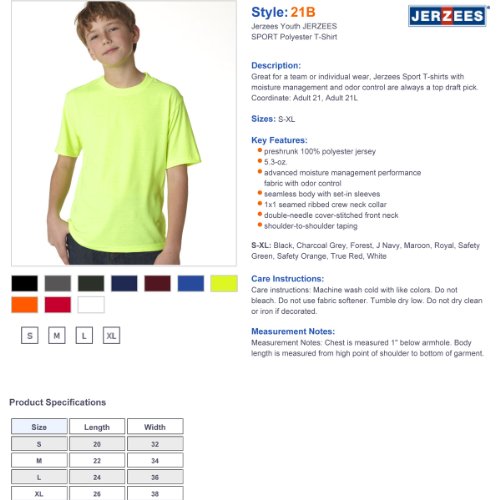 Polyester Crew T-Shirt for Youth by Jerzees3