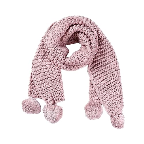 SAFIGLE Cute Child's Winter Scarf Knit Woolen Fuzzy Balls Cozy and Warm for Boys/girls
