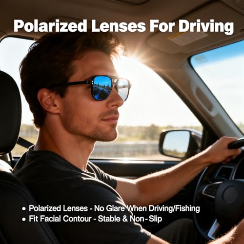 Black-framed Sunglasses with Blue Lenses - image 2