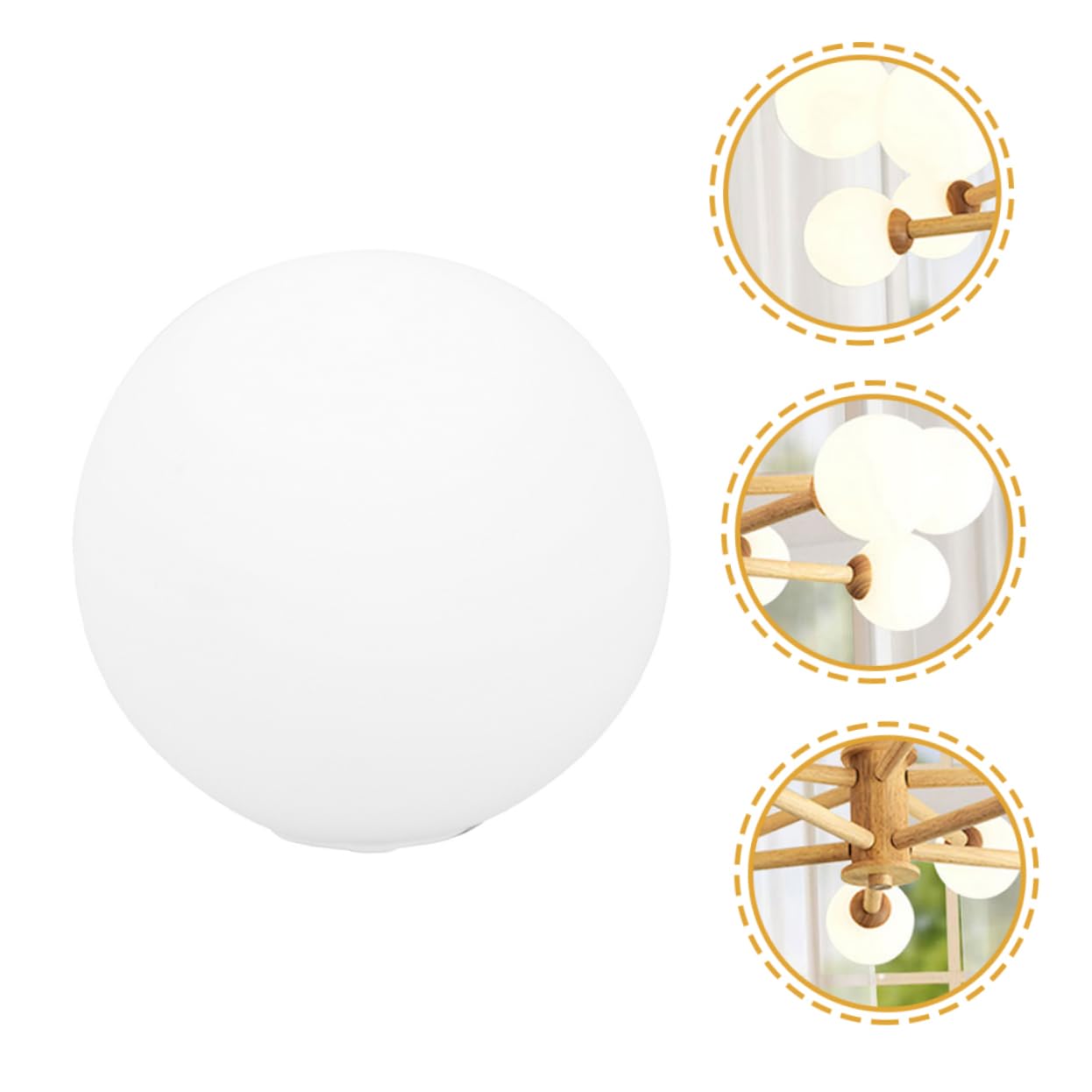 SHINEOFI Vetro per Lampadari Ricambi, Paralume a Globo in Vetro Bianco, Stile Vintage ed Elegante, per Lampada Piccola da Comodino e Lampada Cristallo