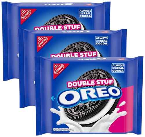 Image of OREO Double Stuf Chocolate Sandwich Cookies, 14.03 oz (Pack of 3)