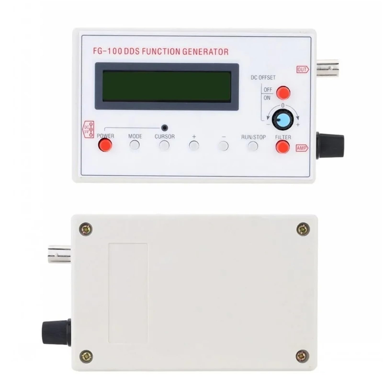 FG-100 DDS Función Generador de Señal Contador de Frecuencia 1HZ-500KHz Módulo de Señal Sinusoidal Cuadrado Triángulo Sierra Wave