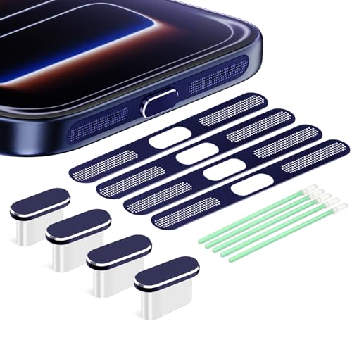Image of USB C Dust Plug,USB C Port Cover Type C Charging Port Plug Cover Speaker Dust Cover,Accessories for iPhone 17 Pro Max (Dark Blue for iPhone 17 Pro Max)