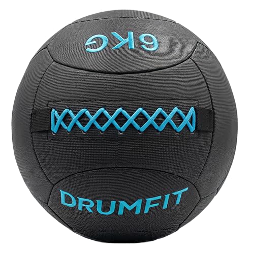 Cecotec Balón Medidicinal - Wall Ball - Drumfit WALLPRO-KV 6kg. Relleno de Arena y Kevlar, Agarre Mejorado, Resistente al Agua y Sudor, Costuras Reforzadas, Ideal para Fuerza y Cross Training