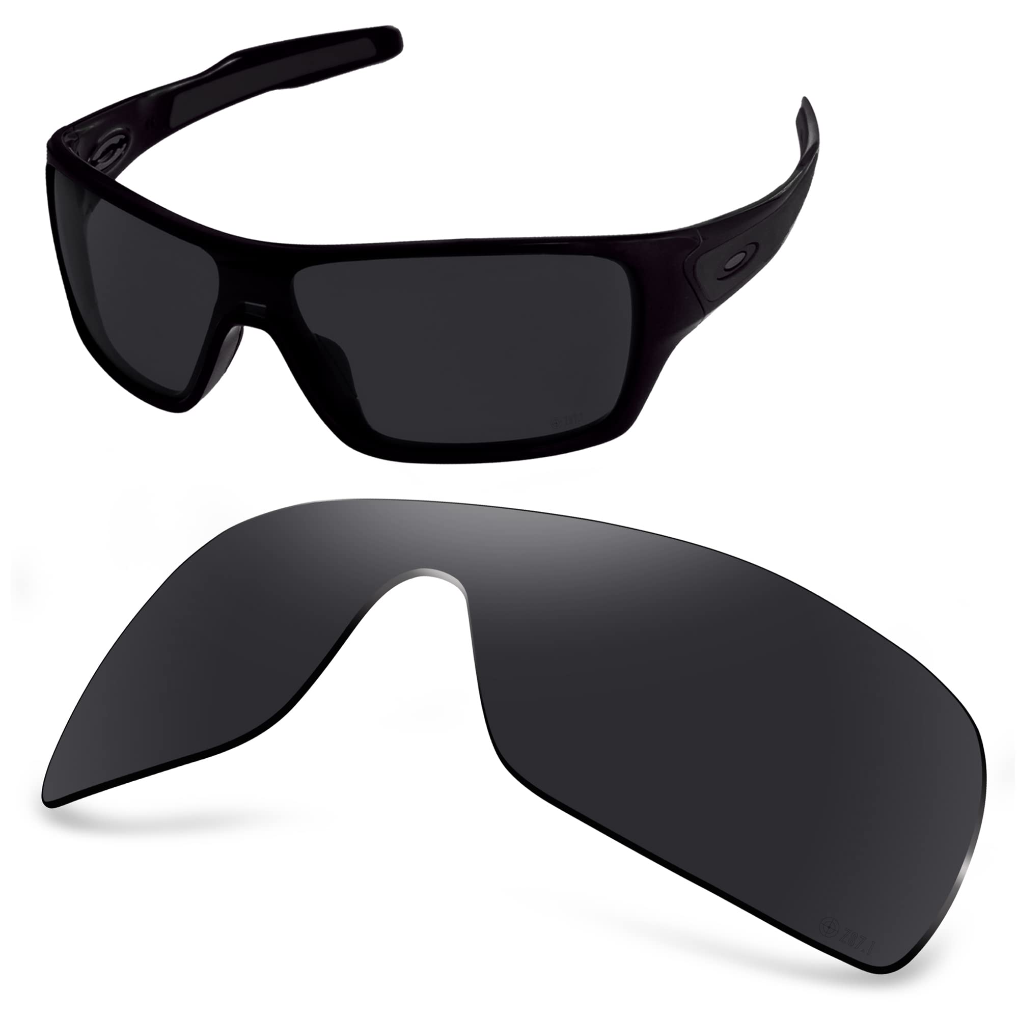 AOZAN ANSI Z87.1 Polarized Replacement Lenses For Oakley Turbine Rotor Sunglasses - Onyx Black