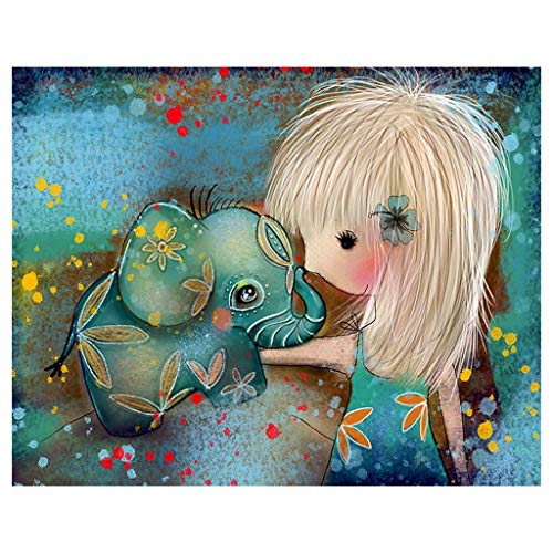 ZOOMY Cute Elephant 5D Ronda en Forma de Pintura Bordado Rhinestone Crystal Cross Craft Stitch Kit