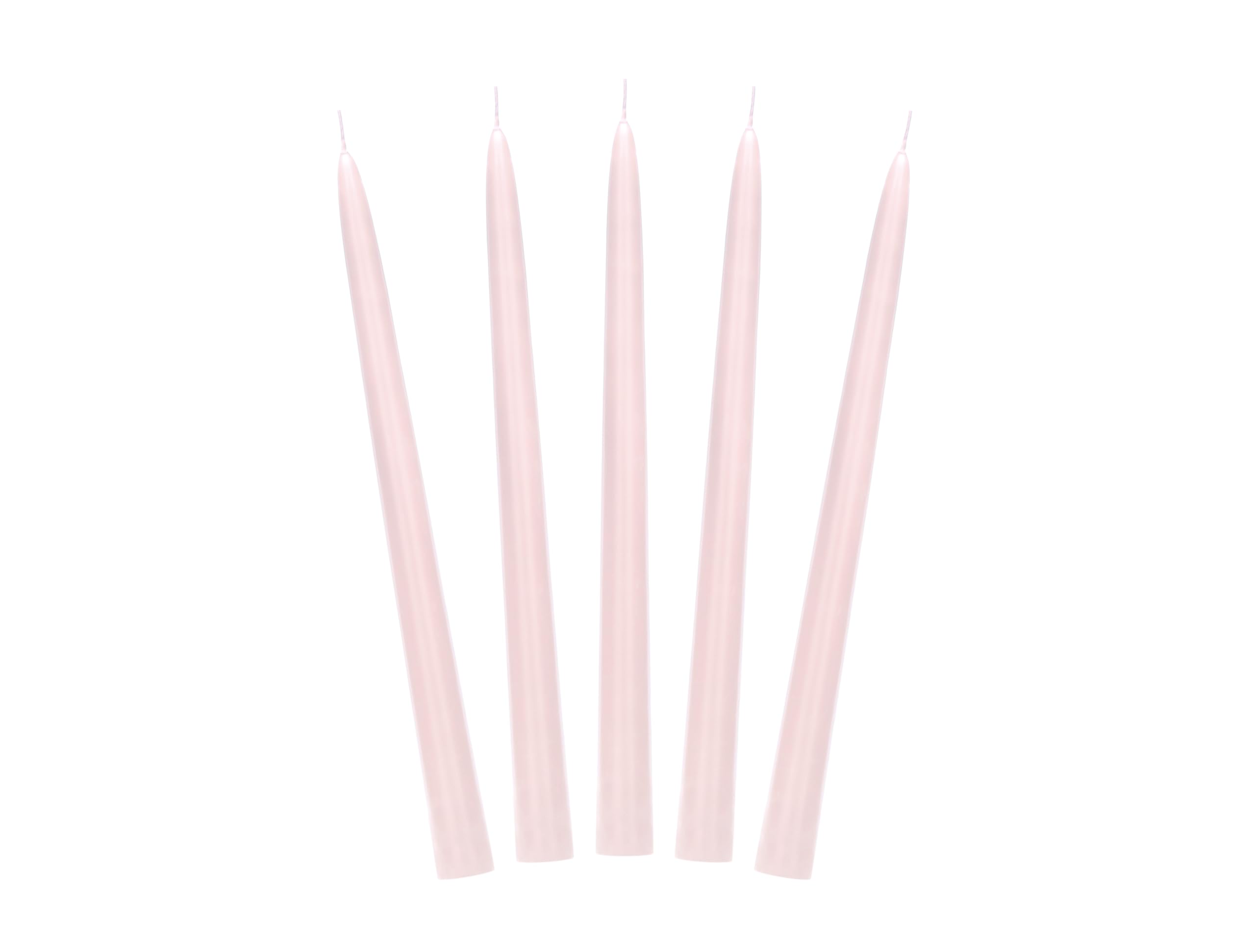 PartyDeco SKMAT-081BR Taper Candle Table Candle - Tapered Up - 24cm - Matt Dusty Rose - Pack of 10 - Perfect for Weddings, Home, Decorating