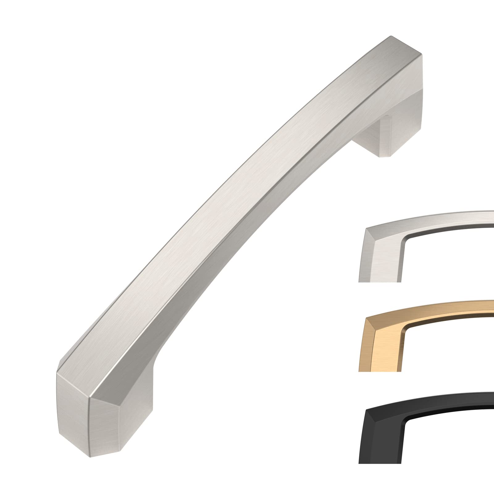 Confezione da 10 maniglie in nichel satinato spazzolato da 7,6 cm, maniglie per armadietti da cucina, maniglie per armadietti, maniglie in nichel satinato, per cassetti e armadietti