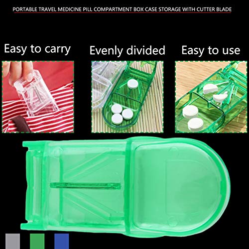 Easyeeasy Draagbare Mini Plastic Medicijn Pil Compartiment Opbergdoos Tablet Snijder Handige Doorzichtige Opbergdoos Pil… - Image 4