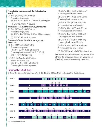 Morse Code Quilts: Material Messages for Loved Ones (Landauer) 10 Projects to Customize Your Quilts with Secret Messages & Hidden Meanings; Includes Yardage Requirements, Cutting Instructions & Charts - Image 4