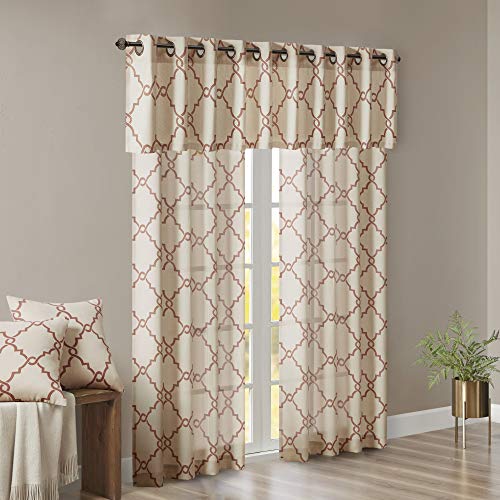 Madison Park Saratoga Single Window Curtain Light Filtering Fretwork Print 1 Panel Grommet Top Drape for Living Room Bedroom and Dorm, 50x108, Spice, MP40-2029 - Cosy Home Interiors Madison Park Saratoga Single Window Curtain Light Filtering Fretwork Print 1 Panel Grommet Top Drape for Living Room Bedroom and Dorm, 50x108, Spice, MP40-2029 - Image 12