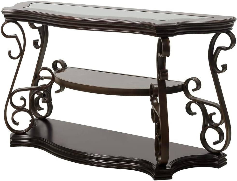 Cocktail Coffee Table Sofa Tea Table Glass Desktop Marble Paper Middle Shelf Coated Metal Legs