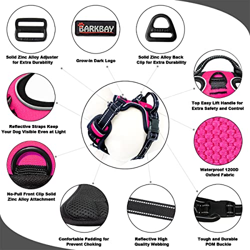 BARKBAY No Pull Pet Harness Dog Harness Adjustable Outdoor Pet Vest 3M