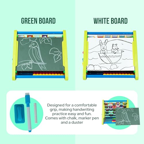 Image of FLYI 8-in-1 Activity Triangle for Kids | Learn Tamil with Image, Abacus, Writing & Drawing Board, Spin Gear, Learn Clock | STEM Educational Activity Cube Toy for Toddlers | Best Return Gift | 3+Years