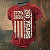Anniversary Graphic T-Shirt - Patriotic Memorial Shirt Comfortable Casual T-Shirt, red, 3XL #2
