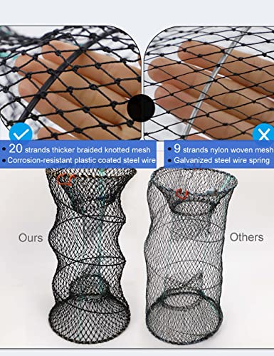 Hlotmeky Crab Trap Minnow Trap Fishing Bait Traps With 10M Hand Rope, Folded Lobster Crawfish Fishing Net Trap #TOP1
