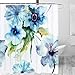 Produktbild JHTRSJYTJ Aquarell-Blumenduschvorhangweinleseart-Badezimmervorhang-Blumenzeichnung mit weichem Frühlingsbadezimmerdekorzubehör