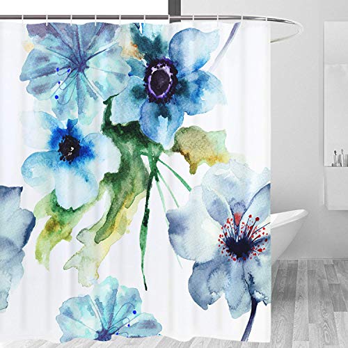 Preisvergleich Produktbild JHTRSJYTJ Aquarell-Blumenduschvorhangweinlesear... mit weichem Frühlingsbadezimmerdekorzubehör
