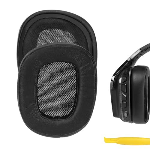 Geekria QuickFit Extra Dicke Ersatz-Ohrpolster für Logitech G 533/633/635/933/935/930/430/431/432/433/332/230/231/233, G35 Kopfhörer, Ohrpolster (schwarz)