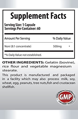Anti-Aging Men - NONI Extract 500 Mg - Immune System Booster - noni gia - 1 Bottle (60 Capsules) - Image 3