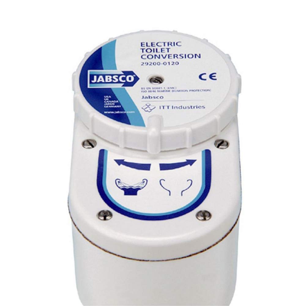 BTK - Kit de conversión y transformación de bomba de mano eléctrica Jabsco 29200-0120 - Recambio fácil blanco - Servicios higiénicos - Aspirador de agua de mar para enjuague de inodoros