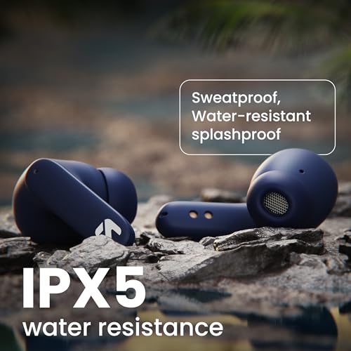 Image of GOBOULT Z40 True Wireless in Ear Earbuds with 60H Playtime, Zen ENC Mic, Low Latency Gaming, Type-C Fast Charging, Made in India, 10mm Rich Bass Drivers, IPX5, Ear Buds TWS (Blue)